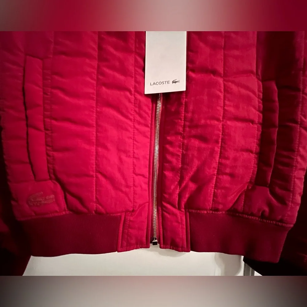 New Lacoste Red Bomber Jacket Size 36 - Picture 5 of 11